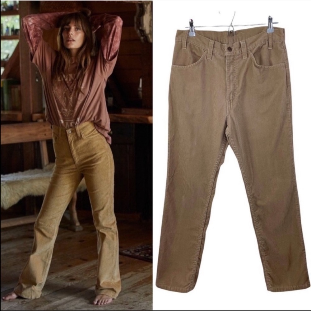 LEVI’S 519 Vintage High Rise Tan Corduroy Pants 34x31